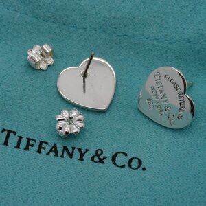 Tiffany & Co. Sterling Silver Return to Heart Stud Earrings